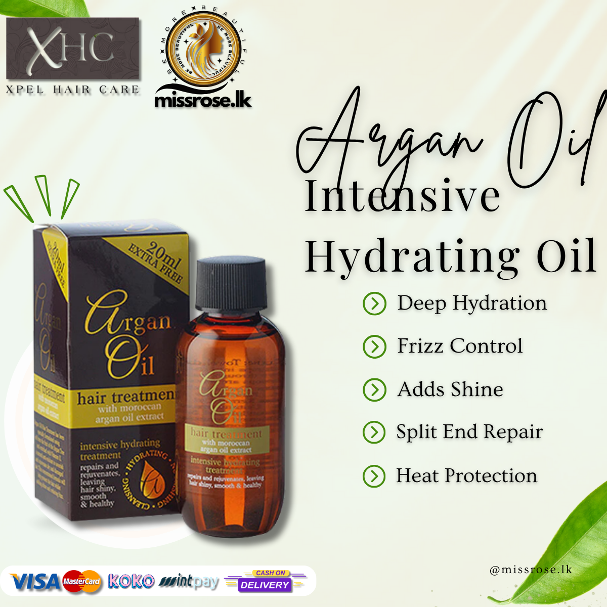 Argan Oil Intensive Hydrating Oil 50ml - Missrose.lk