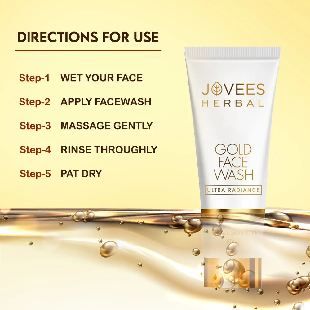 Jovees Ultra Radiance Gold Face Wash | Nourishes | All Skin Types