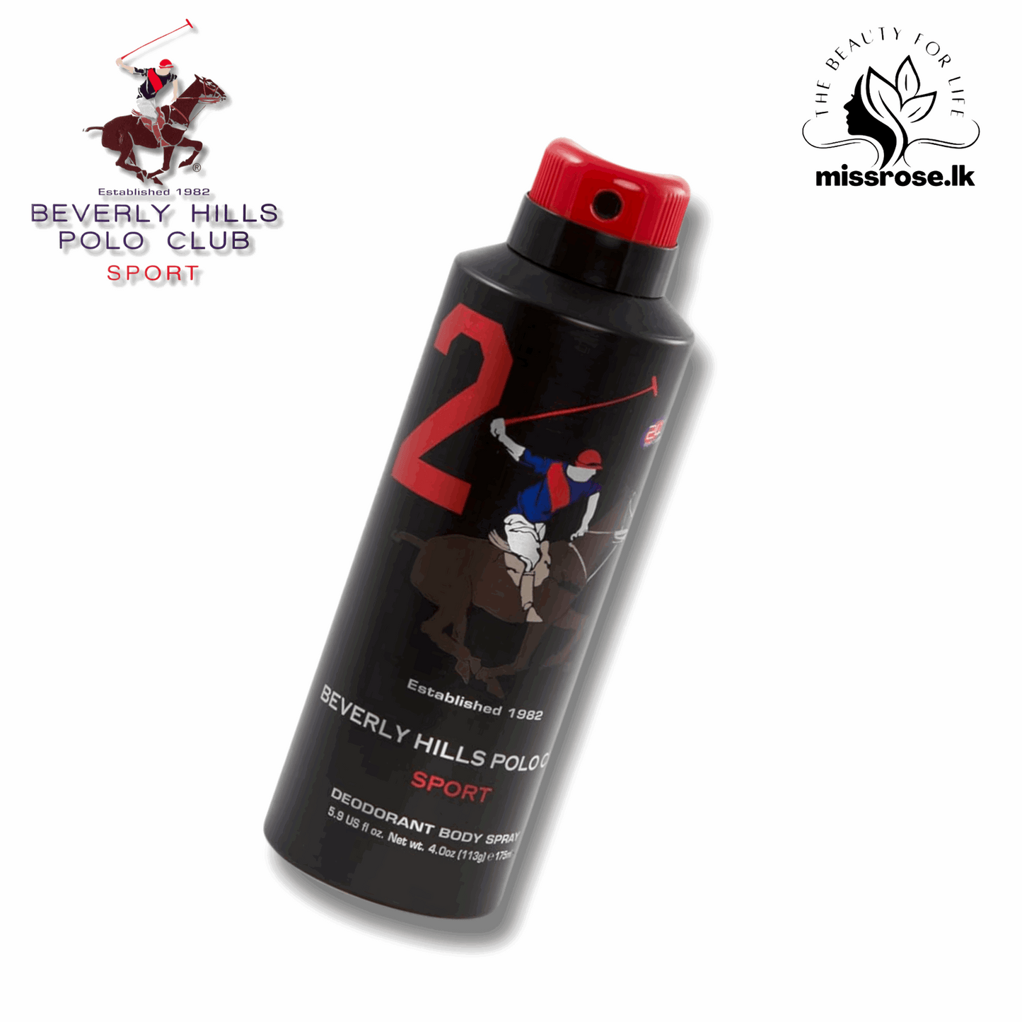 Beverly hills polo club sport 2 deodorant body spray 175ml - Missrose.lk
