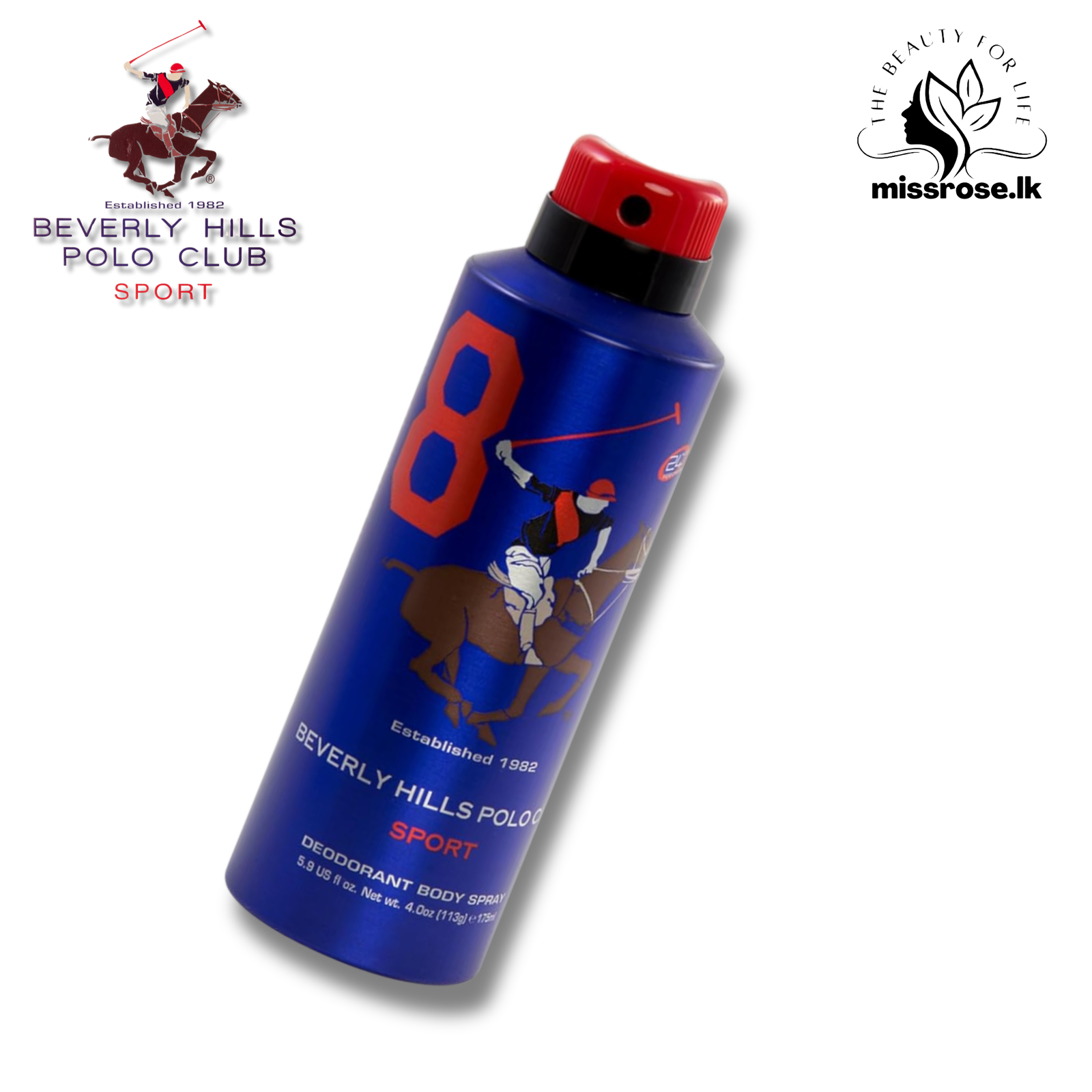 Beverly hills polo club sport 8 deodorant body spray 175ml - Missrose.lk
