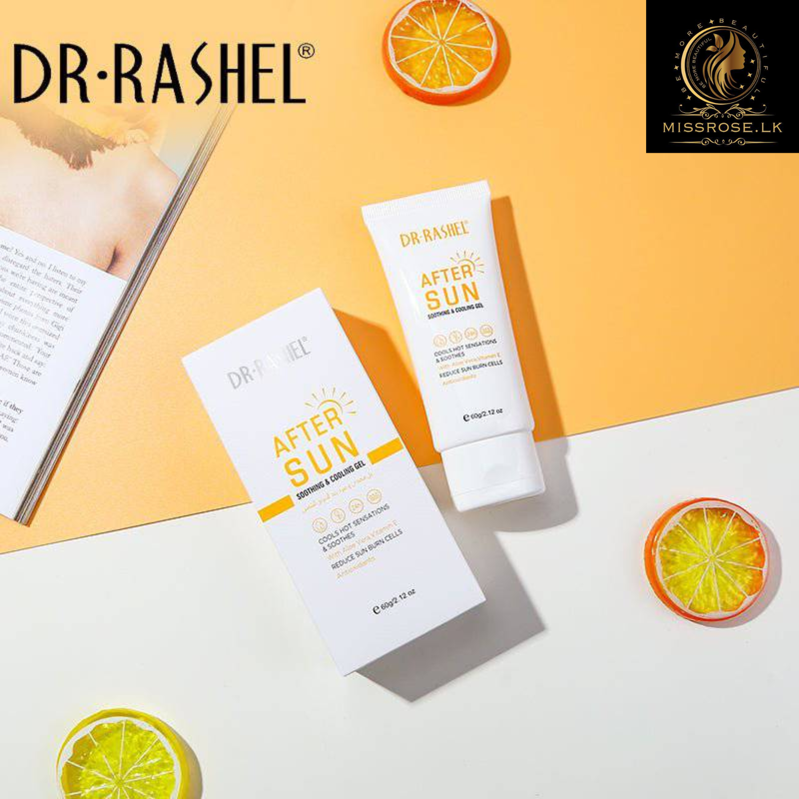 DR RASHEL After Sun Soothing and Cooling Gel Enriched with Aloe Vera and Vitamin E 60g - Missrose.lk