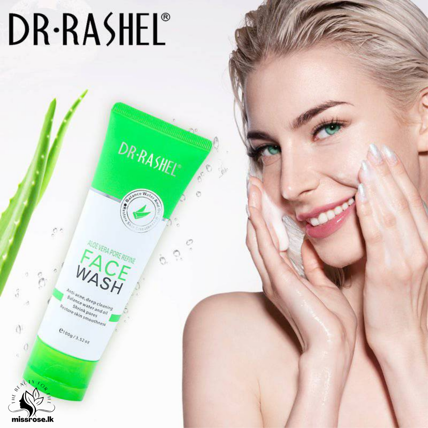 DR RASHEL Aloe Vera Pore Refine Face Wash 100g - Missrose.lk