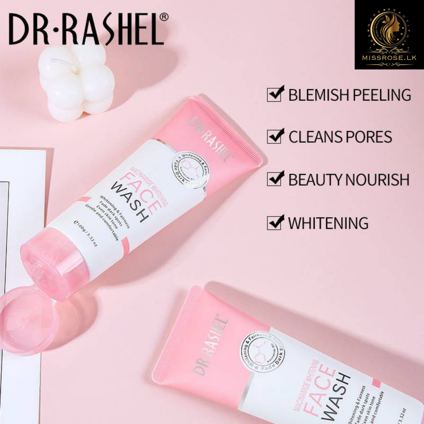 DR RASHEL Niacinamide Whitening Fade Dark Spots Face Wash - Missrose.lk