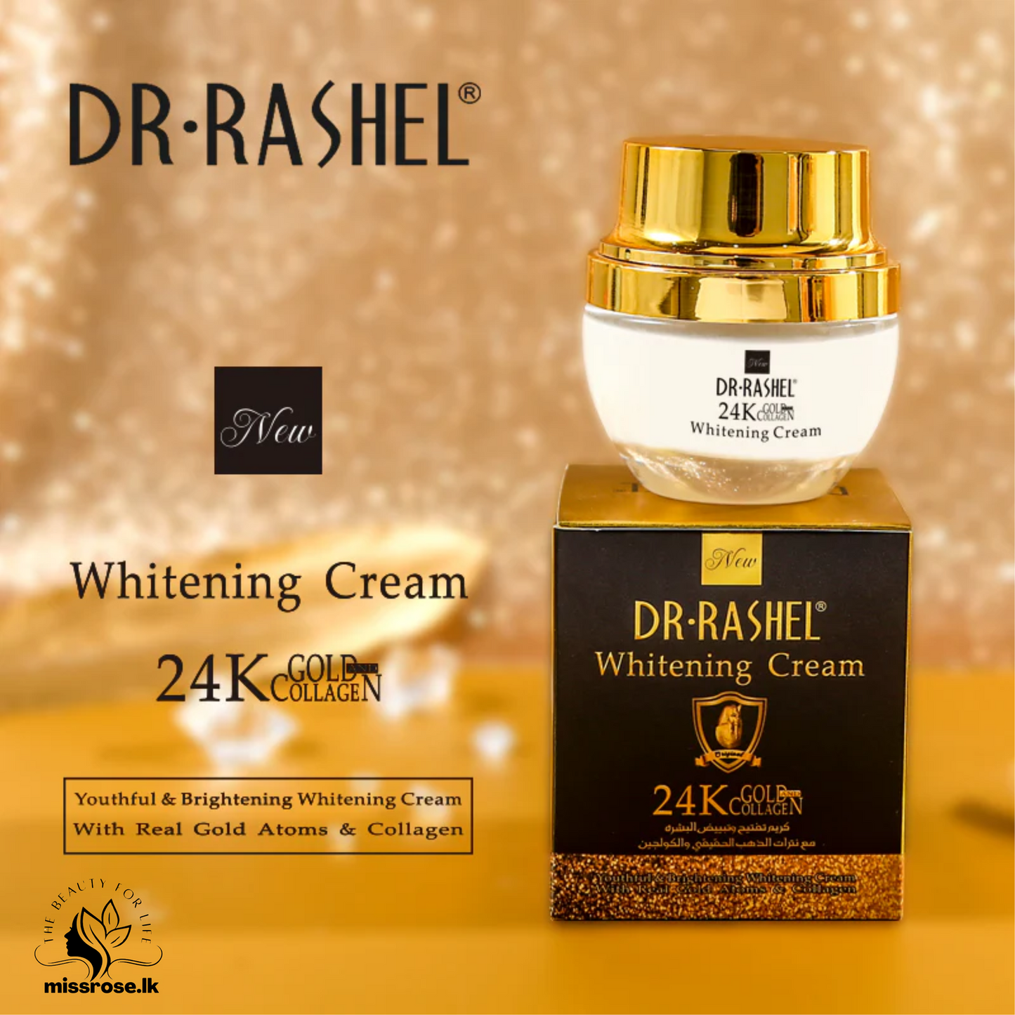 Dr.Rashel 24K Gold Collagen Whitening Cream - 30ml - Missrose.lk