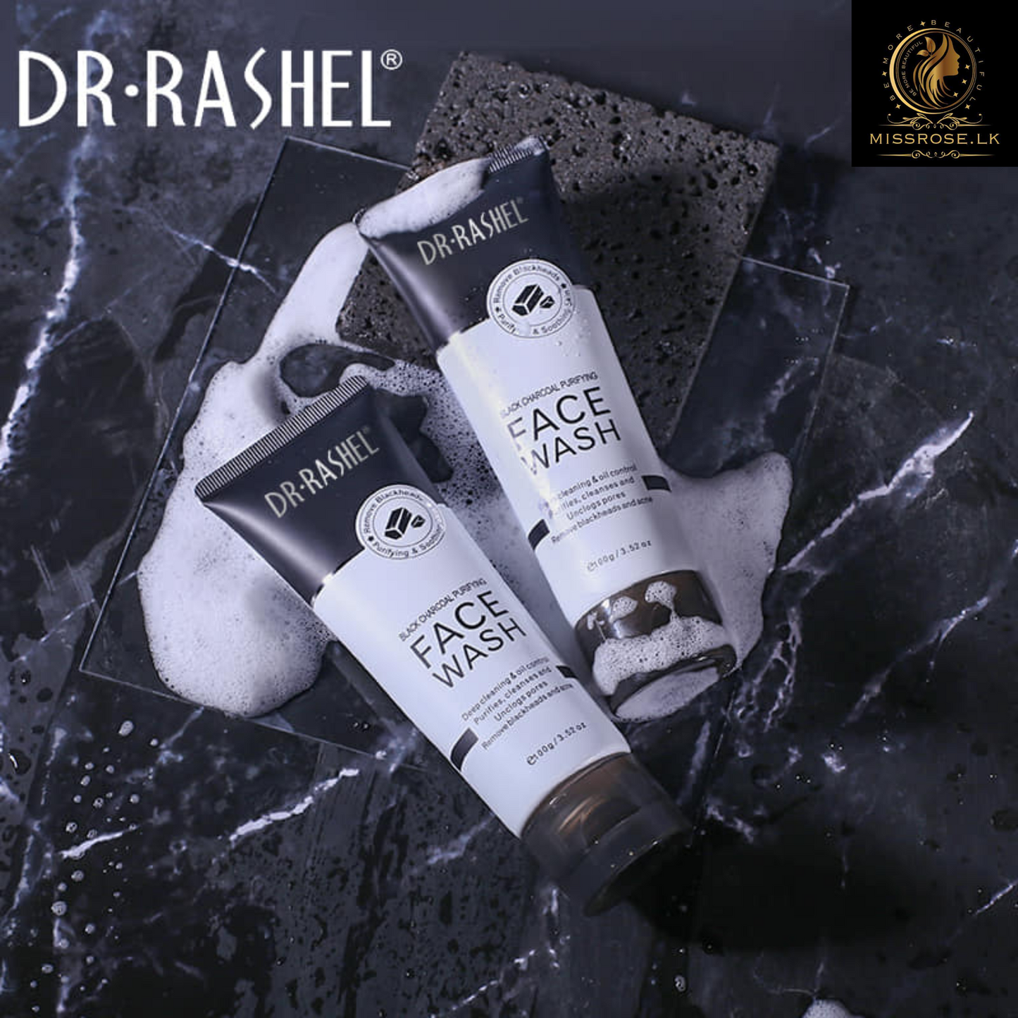 Dr.Rashel Black Charcoal Purifying Face Wash - Missrose.lk