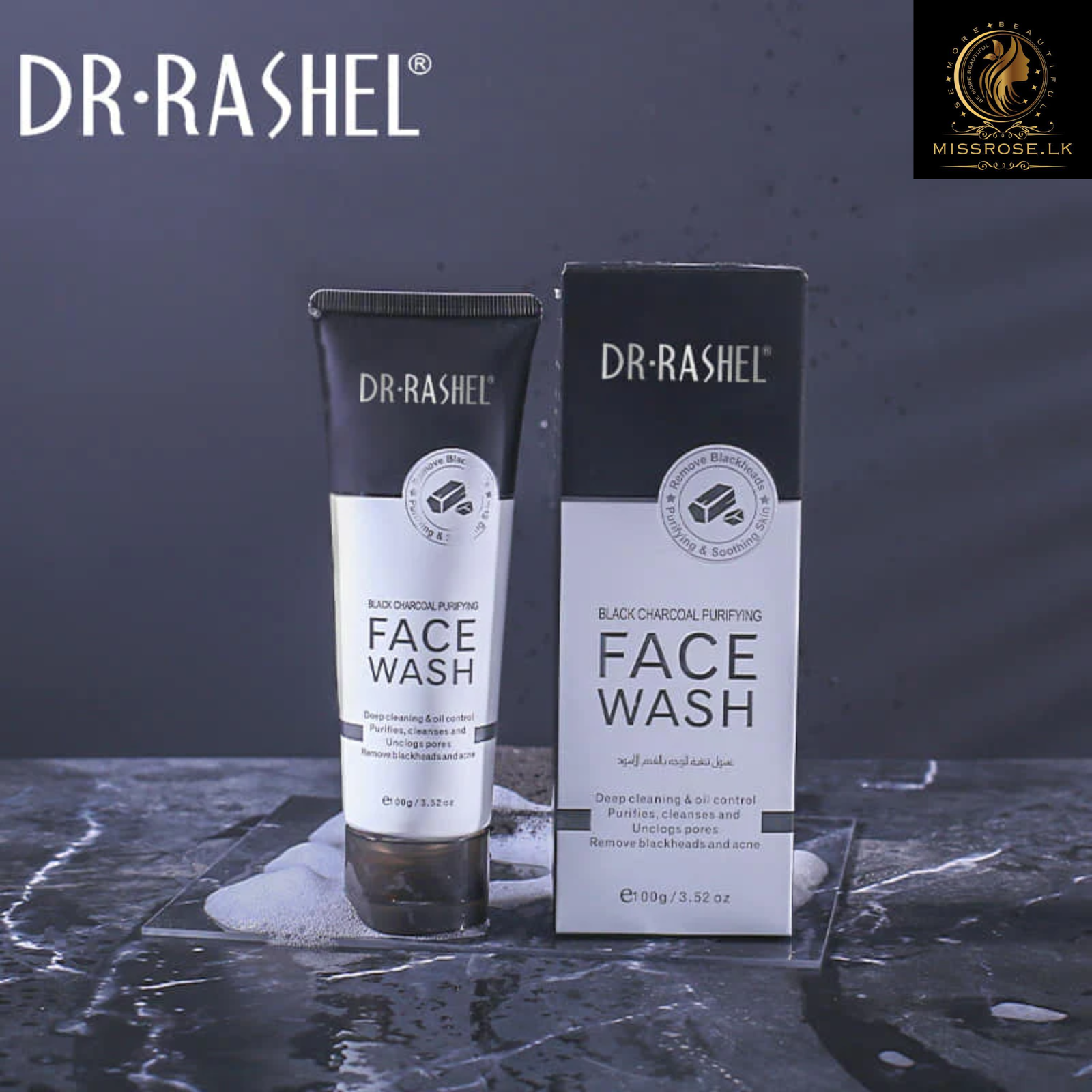 Dr.Rashel Black Charcoal Purifying Face Wash - Missrose.lk