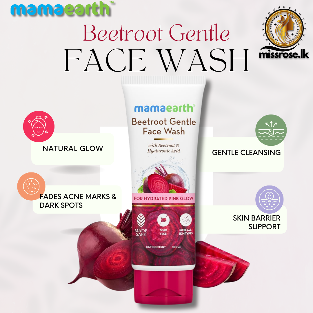 Mamaearth Beetroot Gentle Face Wash With Beetroot & Hyaluronic Acid – 100 ml