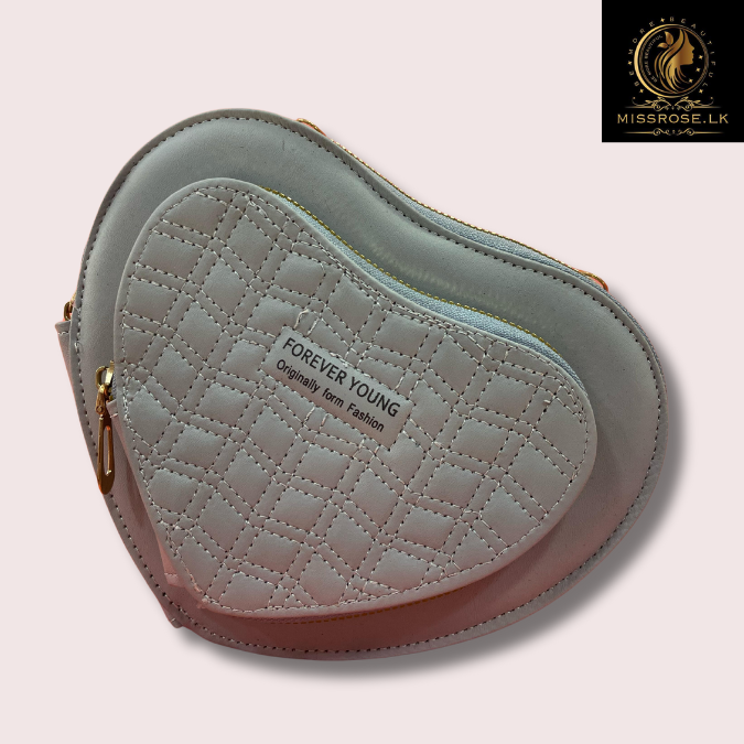 Fashion Love Heart Shaped Shoulder Crossbody Bag Women Purse - Missrose.lk