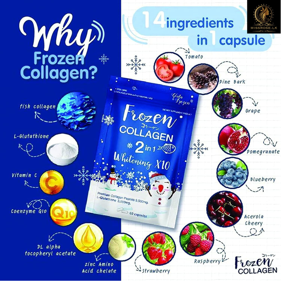 Frozen Collagen - 2-in-1 Skin Whitening Supplements X10 - Missrose.lk