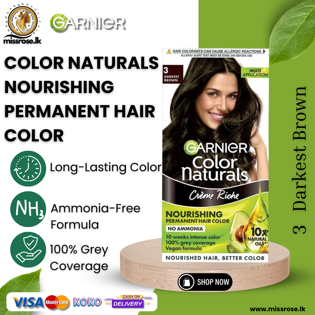 Garnier Color Naturals Shade 3 Darkest Brown - Missrose.lk