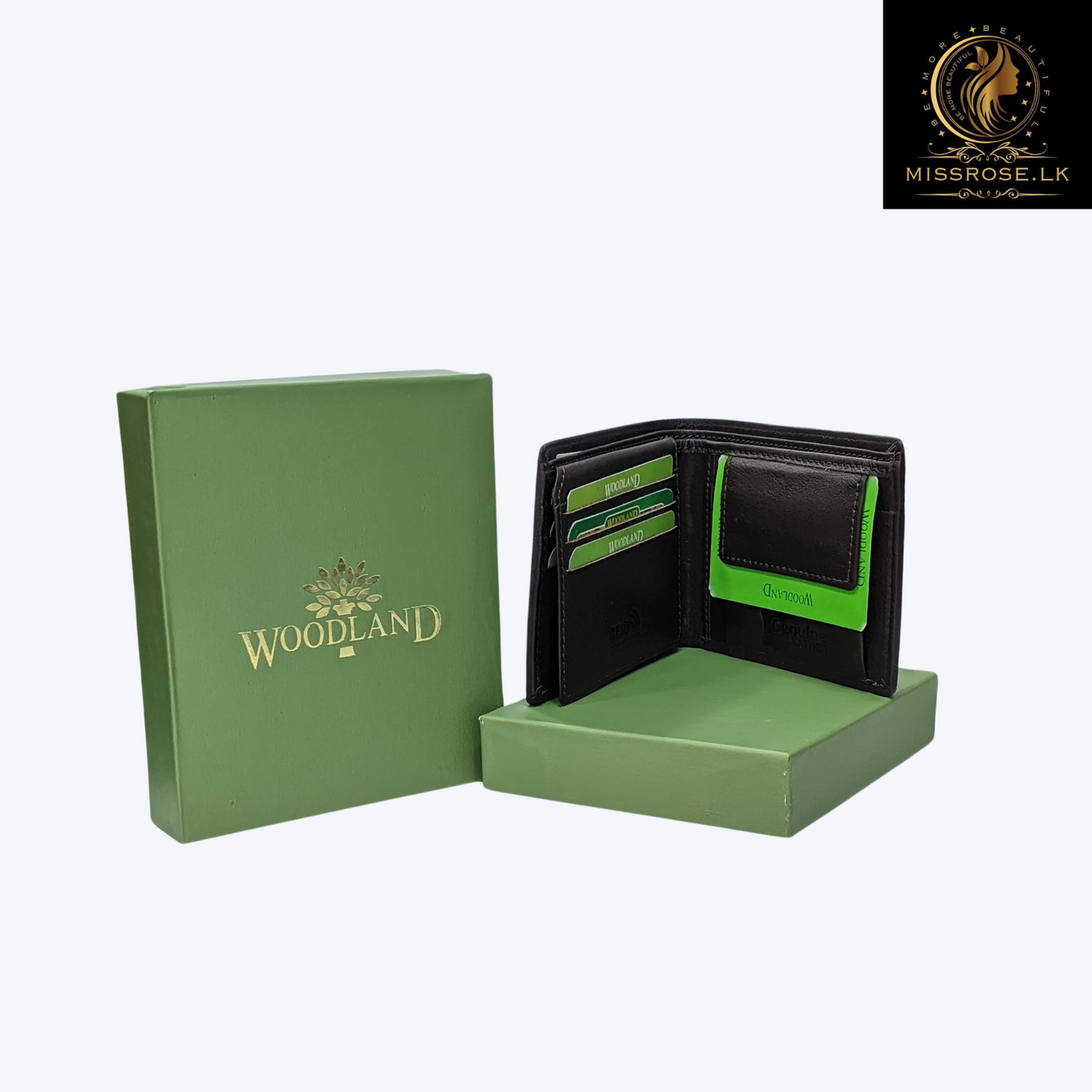 Genuine Leather Slim Trifold Wallets For Men - Missrose.lk