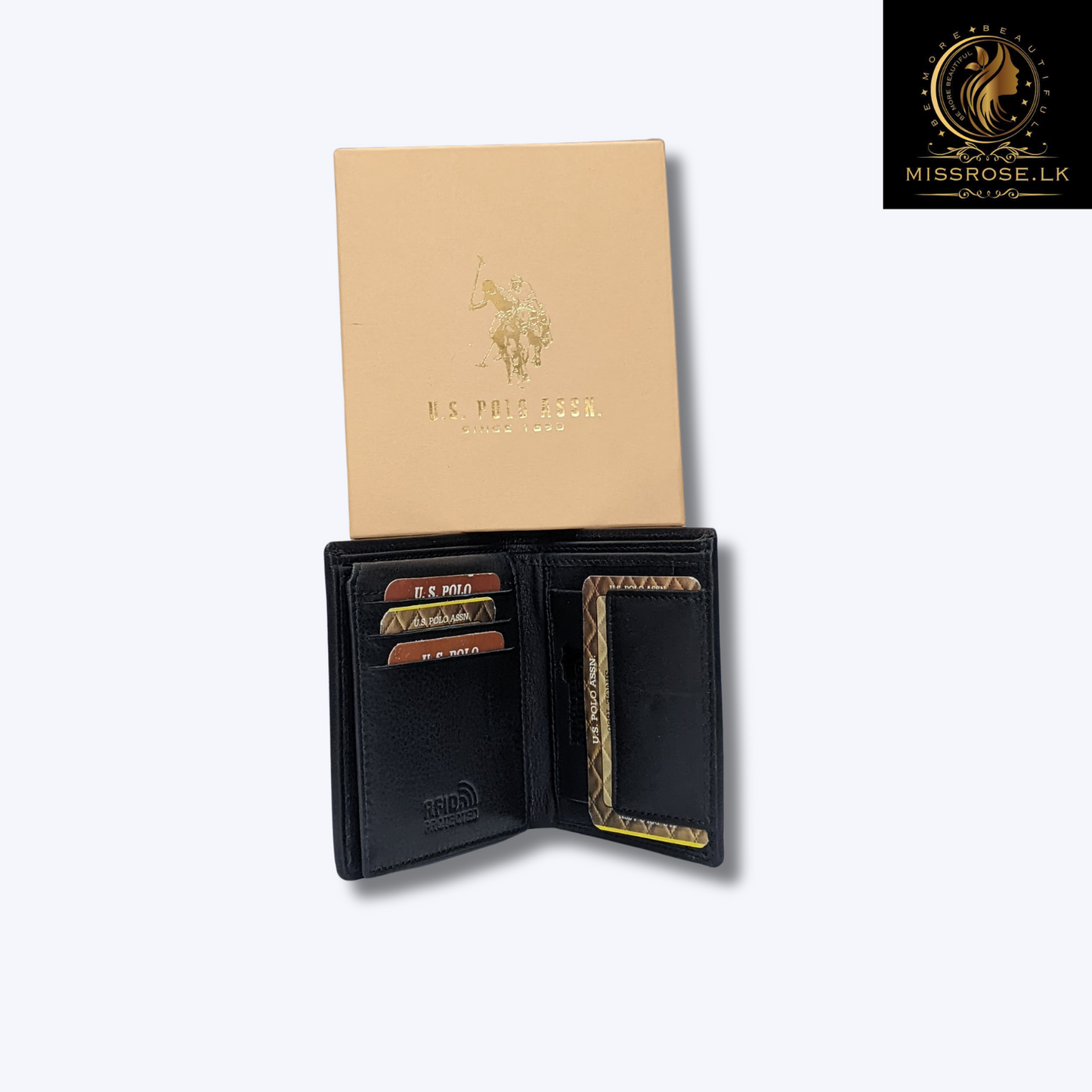 Genuine Leather Slim Trifold Wallets For Men - Missrose.lk