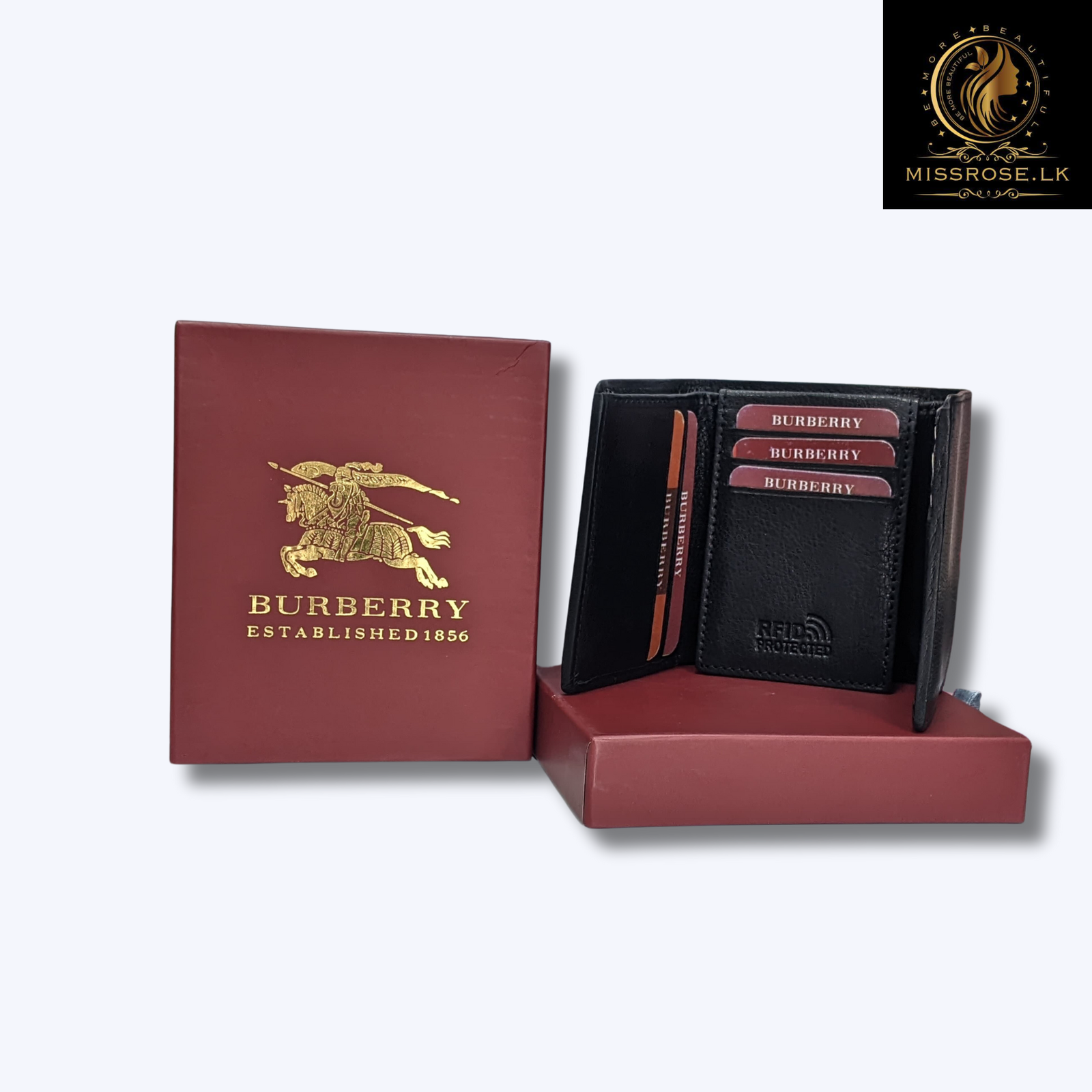 Genuine Leather Slim Trifold Wallets For Men - Missrose.lk