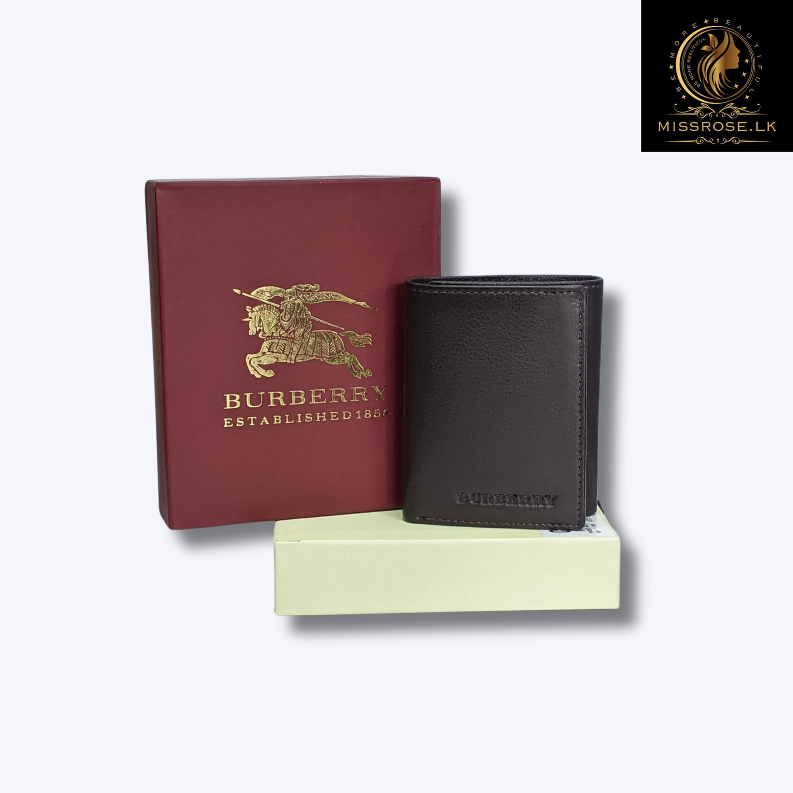 Genuine Leather Slim Trifold Wallets For Men - Missrose.lk