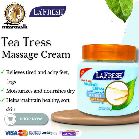 LA fresh foot & leg massage cream tea tree with vtamin A,C & E 500ml