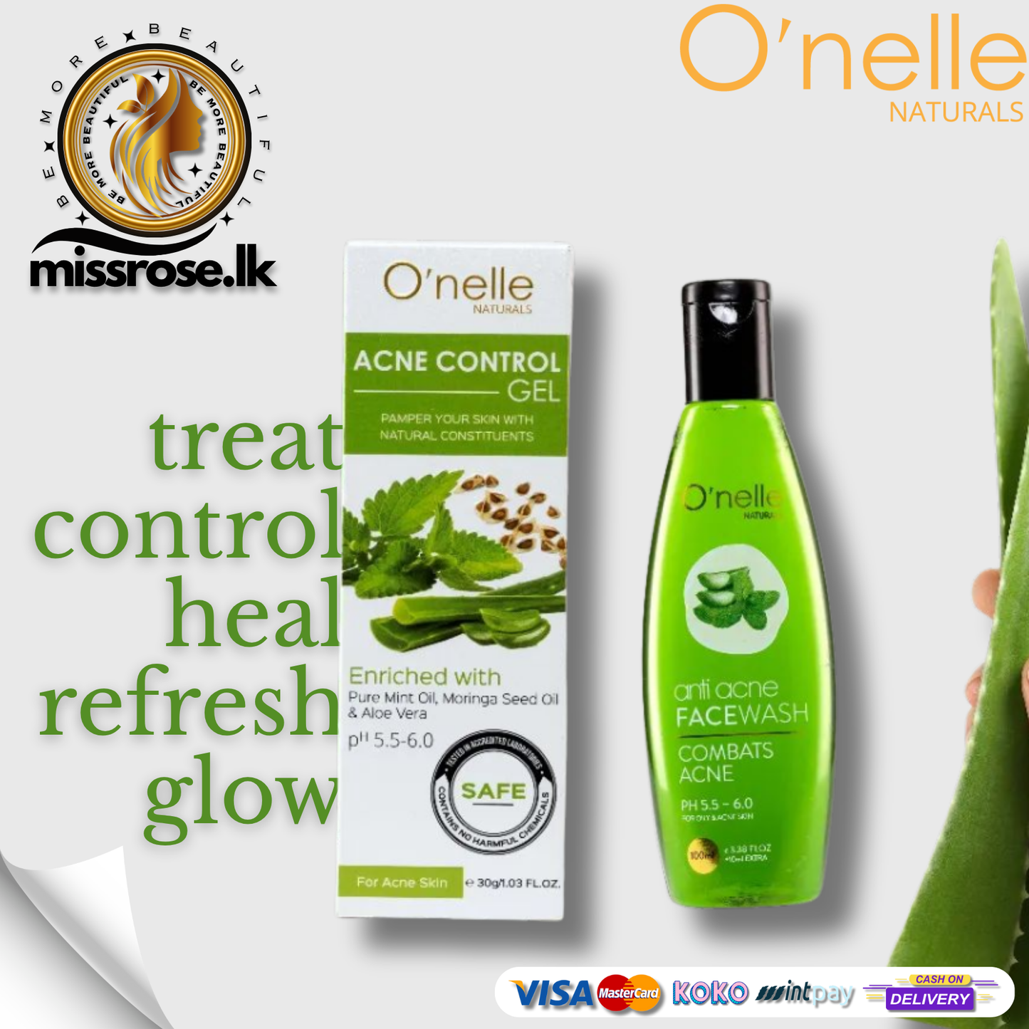 O’nelle Acne Control Range – Face Wash |  Gel