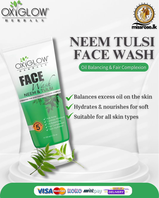 OxyGlow Herbals Neem Tulsi Face Wash - 100ml | Anti Acne | Oil Balancing & Fair Complexion