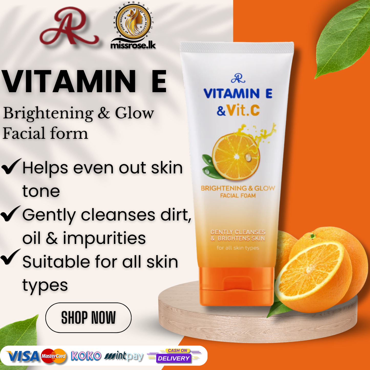 AR VITAMIN E & VIT.C FACIAL FOAM