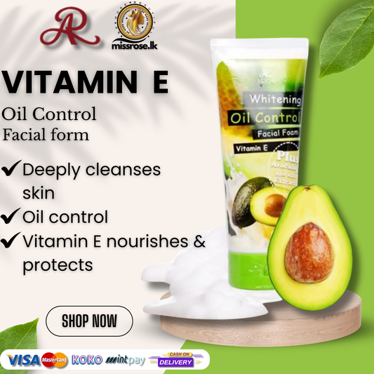 AR Whitening Oil Control Facial Foam Vitamin E Plus Avocado and Rice Milk Extract