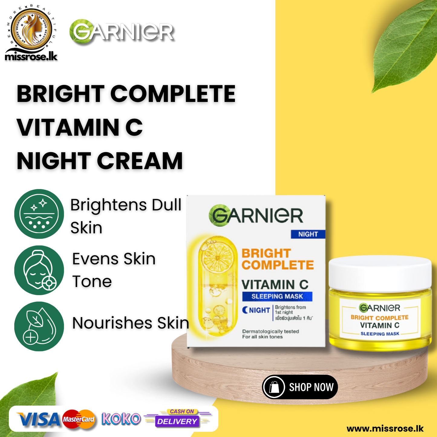 Garnier Skin Naturals Bright Complete Vitamin C  Night Cream