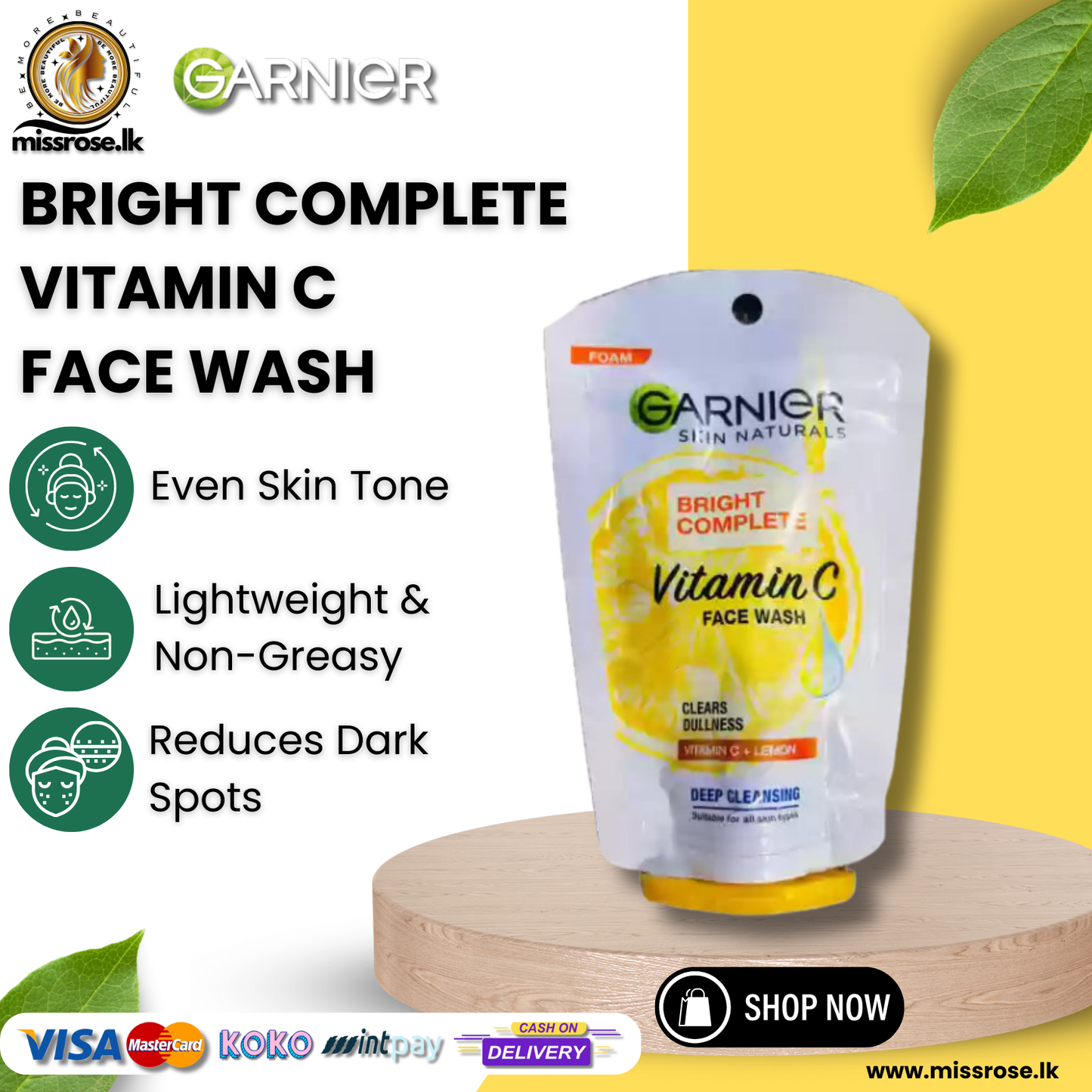 Garnier Bright Complete Vitamin C Face Wash (25g)