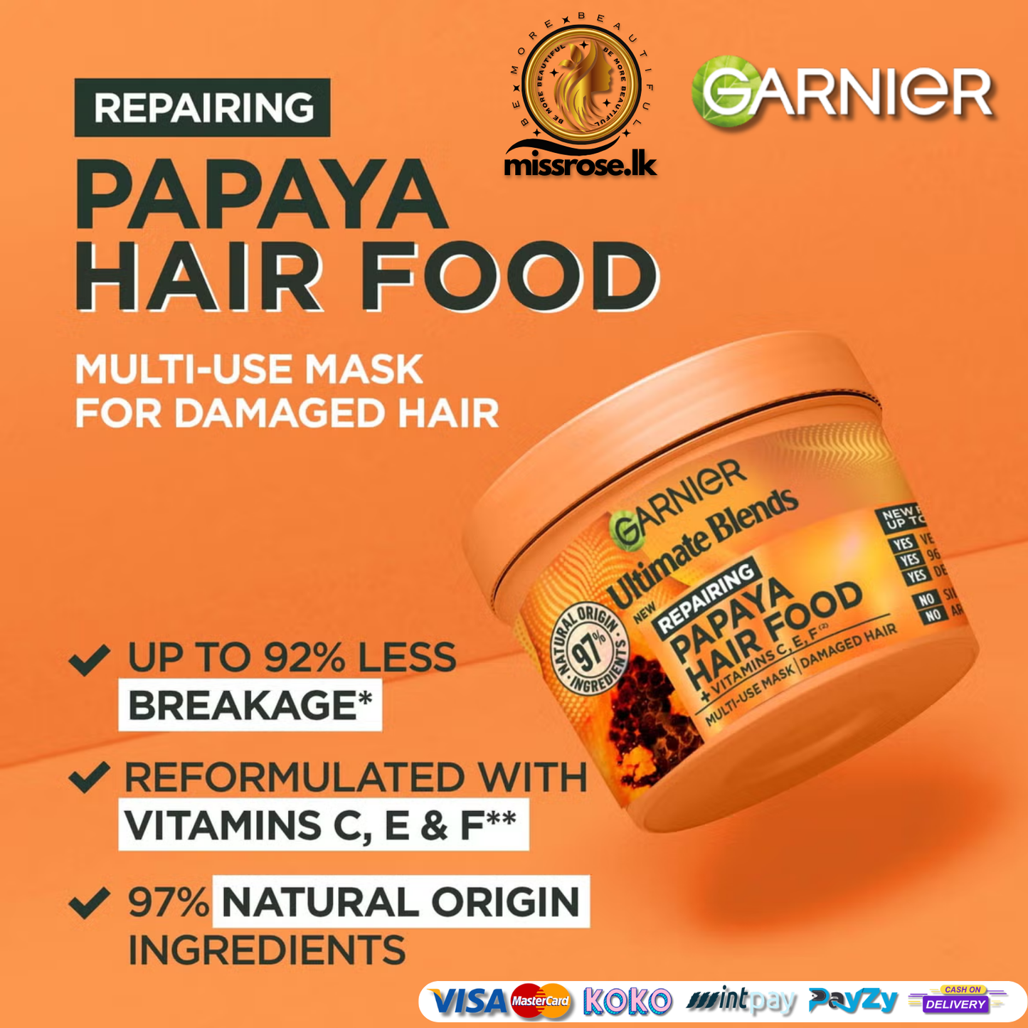 Garnier Ultimate Blends Papaya Hair Food 320ml
