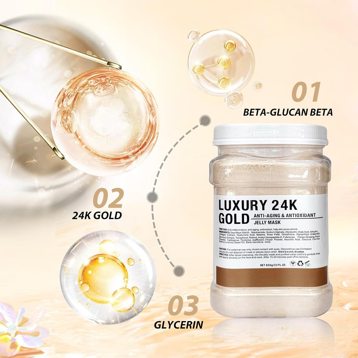 Jelly Mask  Luxury 24k Gold Mask - Missrose.lk