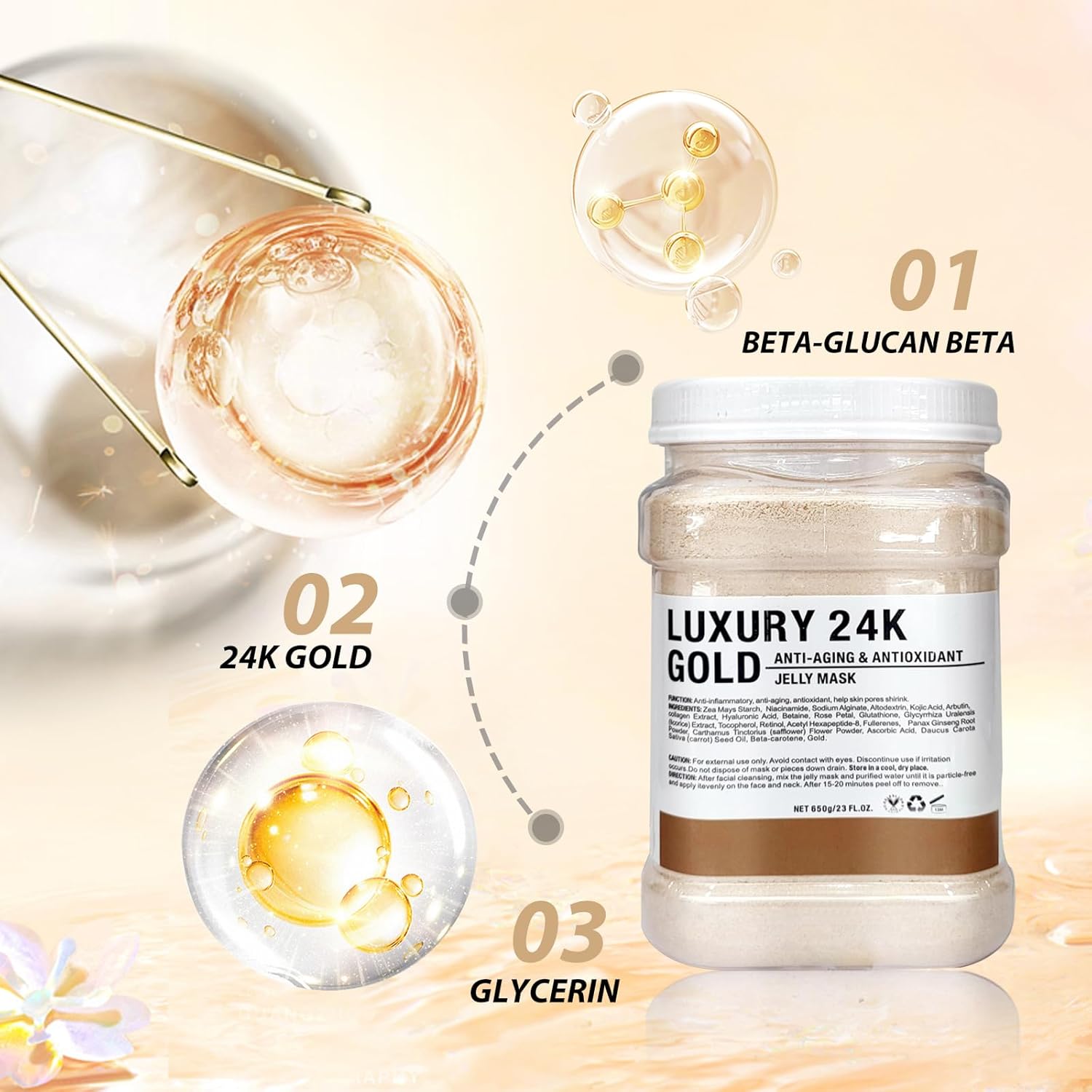 Jelly Mask  Luxury 24k Gold Mask - Missrose.lk