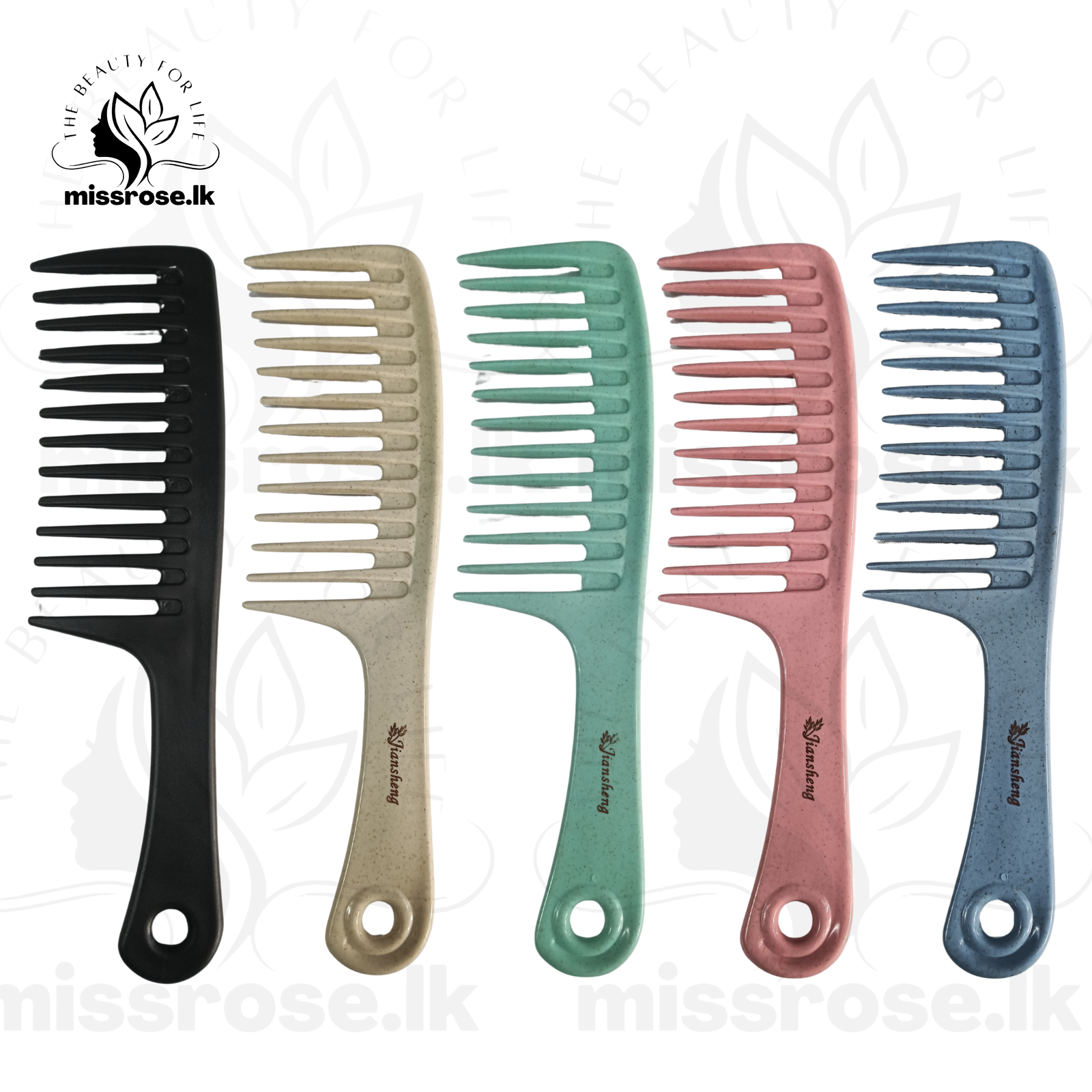 Large Tooth Comb Detangling Hair Comb for Curly Hair Colorful - Missrose.lk