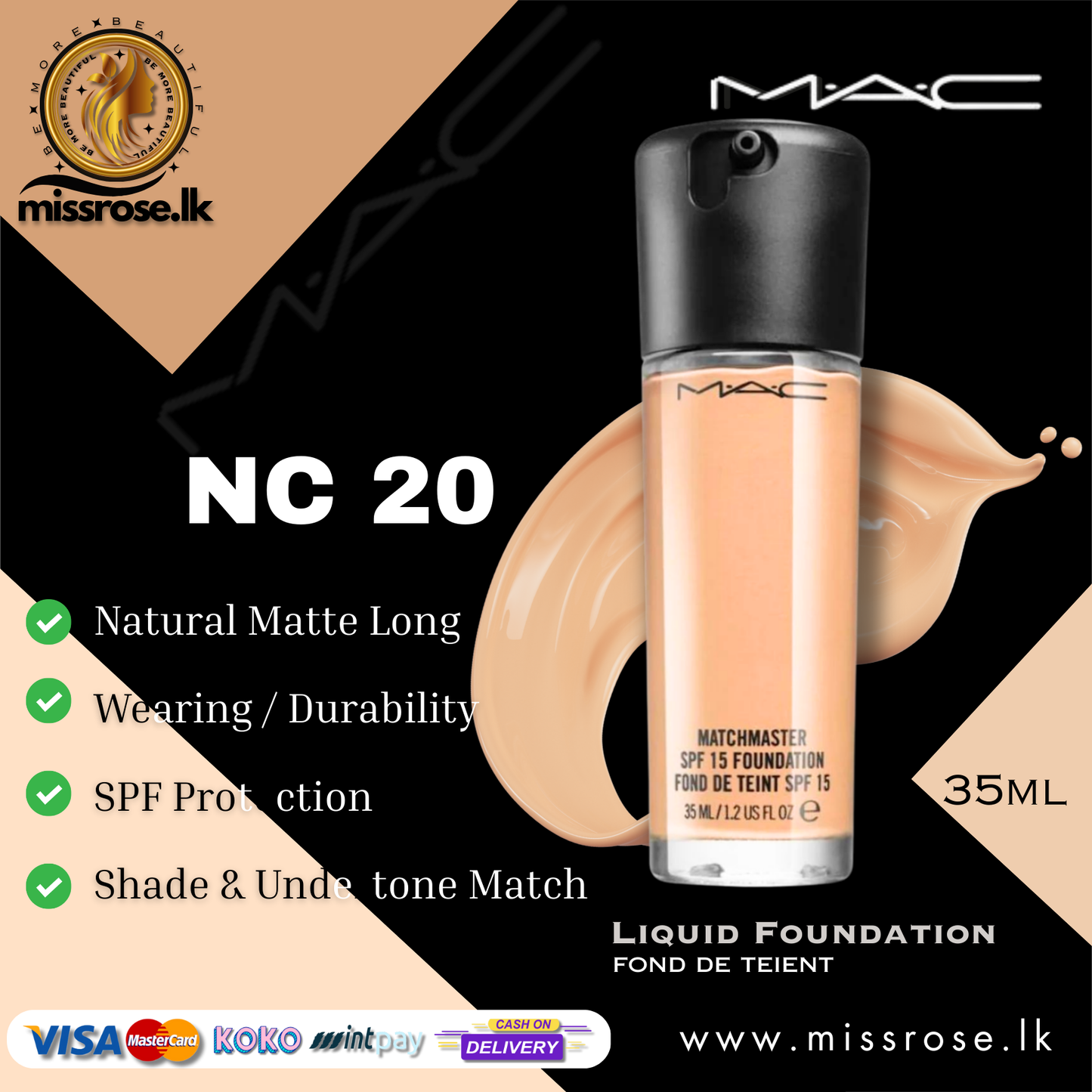 MAC Liquid Foundation NC20