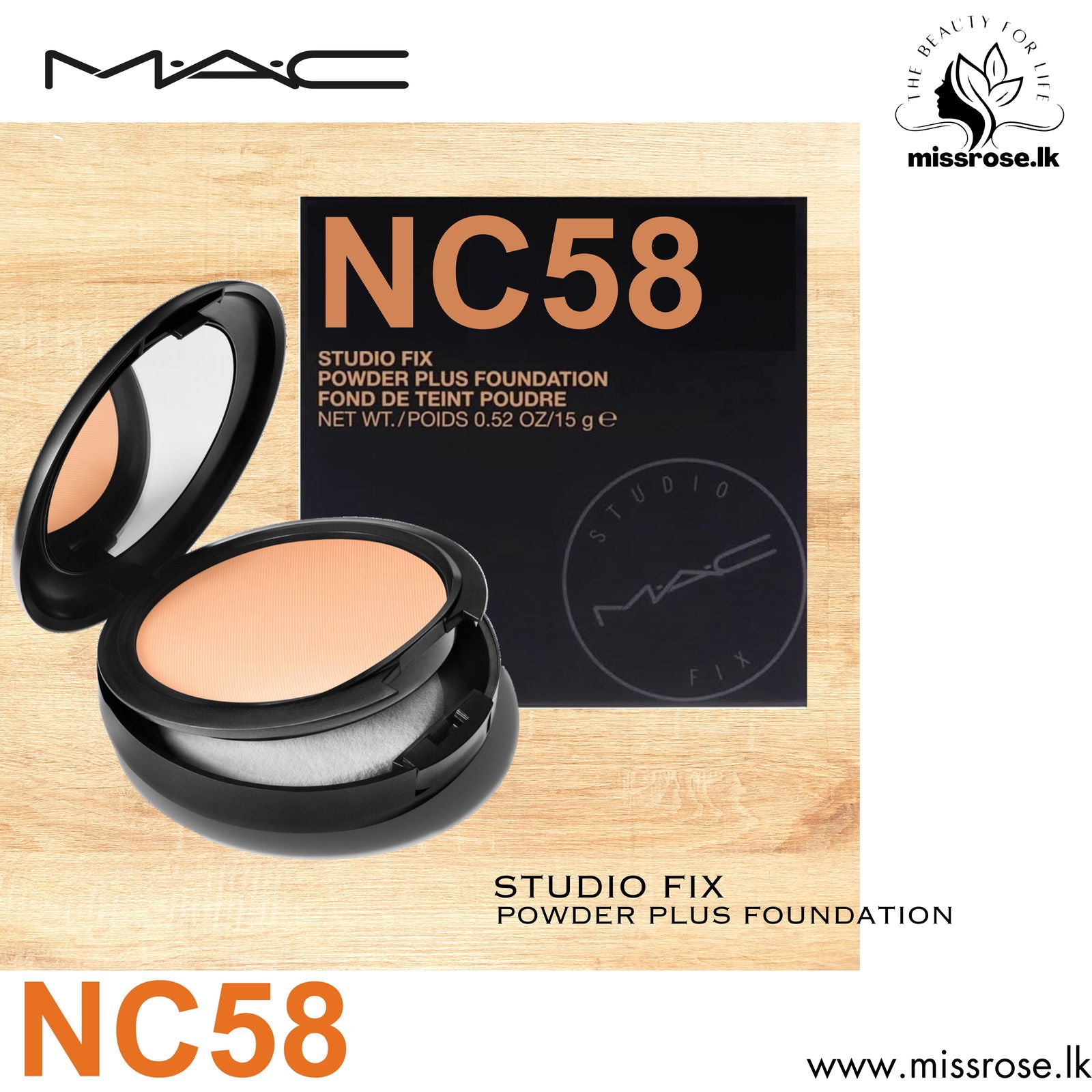 MAC Studio Fix Powder Plus Foundation NC58 - Missrose.lk