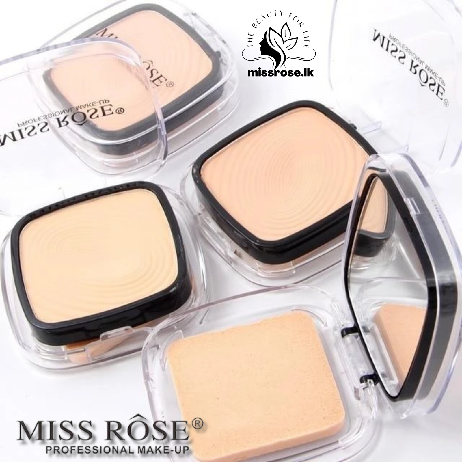Miss Rose Professional Make Up Compact Powder - Missrose.lk
