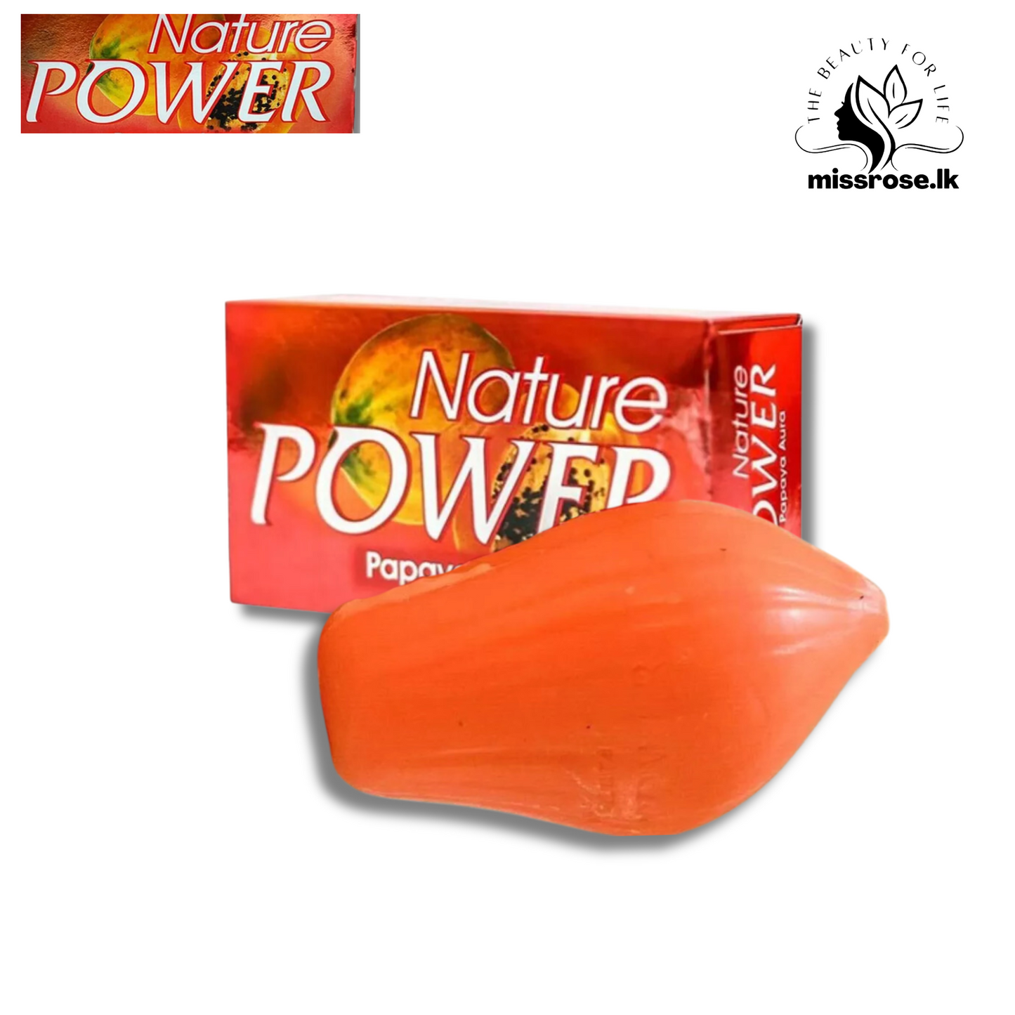 Nature Power Papaya Aura Vitamin E For a Healthy Skin Papaya Soap - Missrose.lk