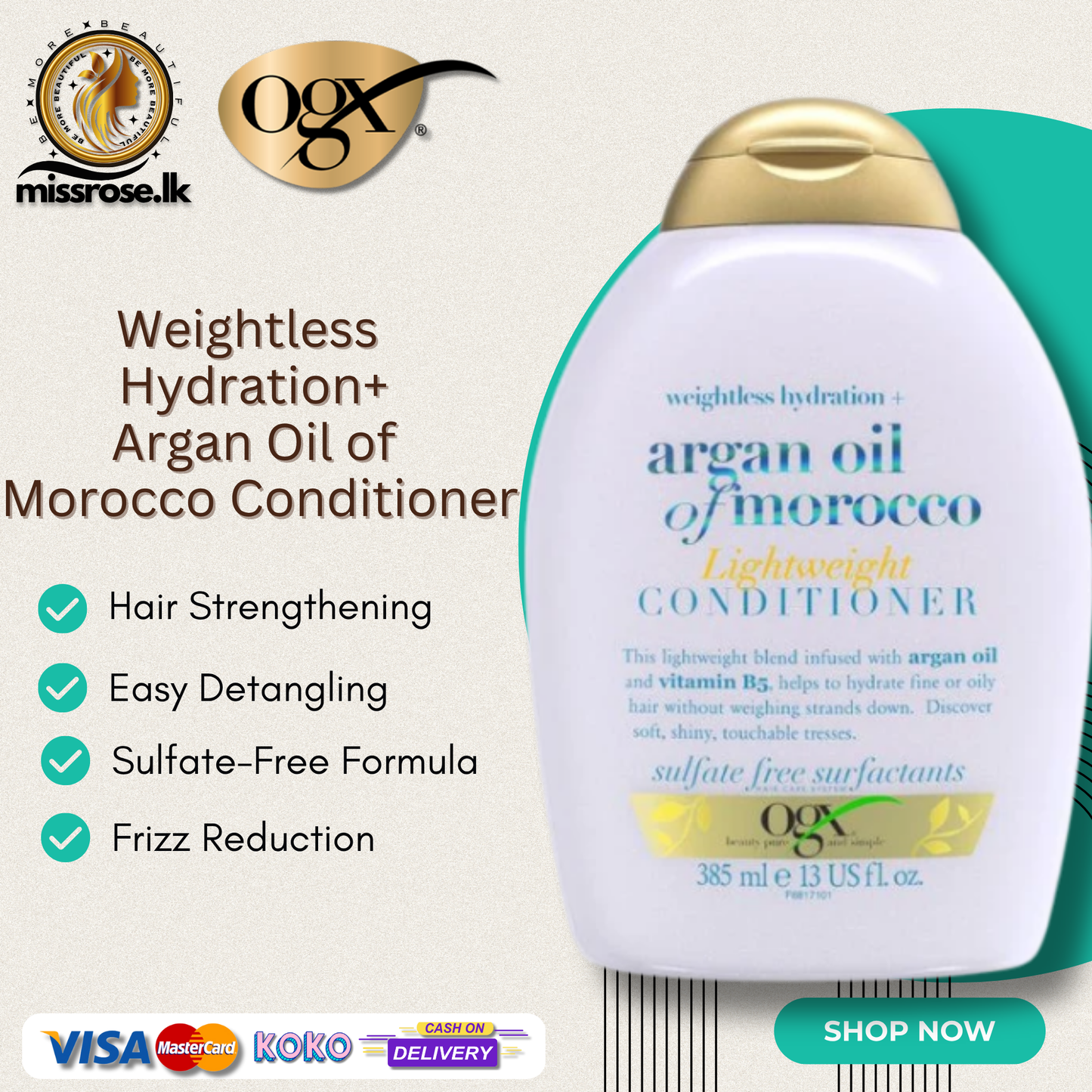OGX Weightless Hydration + Argan Oil of Morocco Conditioner