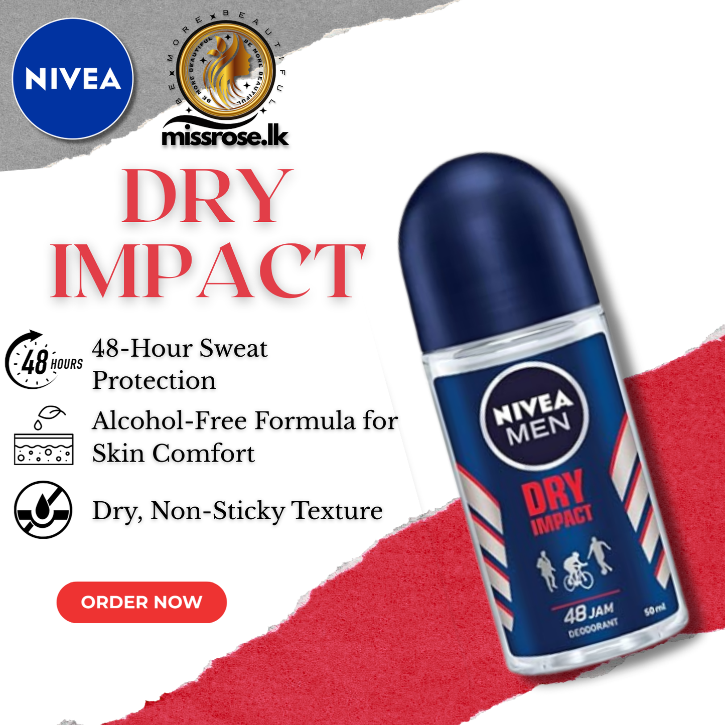 NIVEA MEN Dry Impact Deodorant Roll-On – 50ml