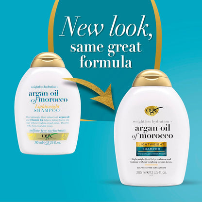 OGX Weightless Hydration Argan Oil of Morocco Shampoo for fine hair 385ml - Missrose.lk
