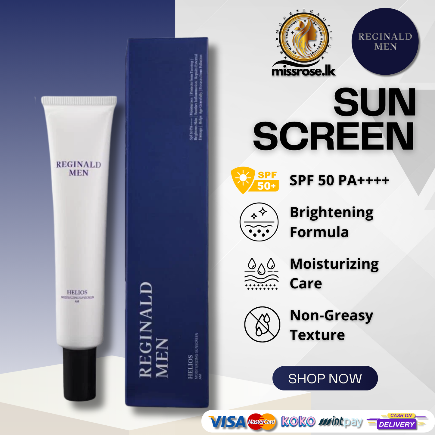 Reginald Men Sunscreen SPF 50 PA++++