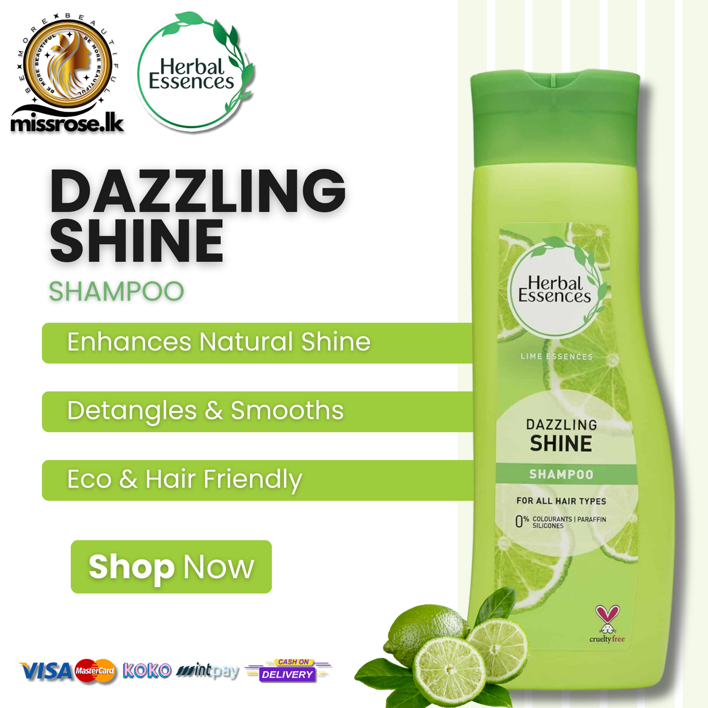 Herbal Essences Dazzling Shine Shampoo 400ml