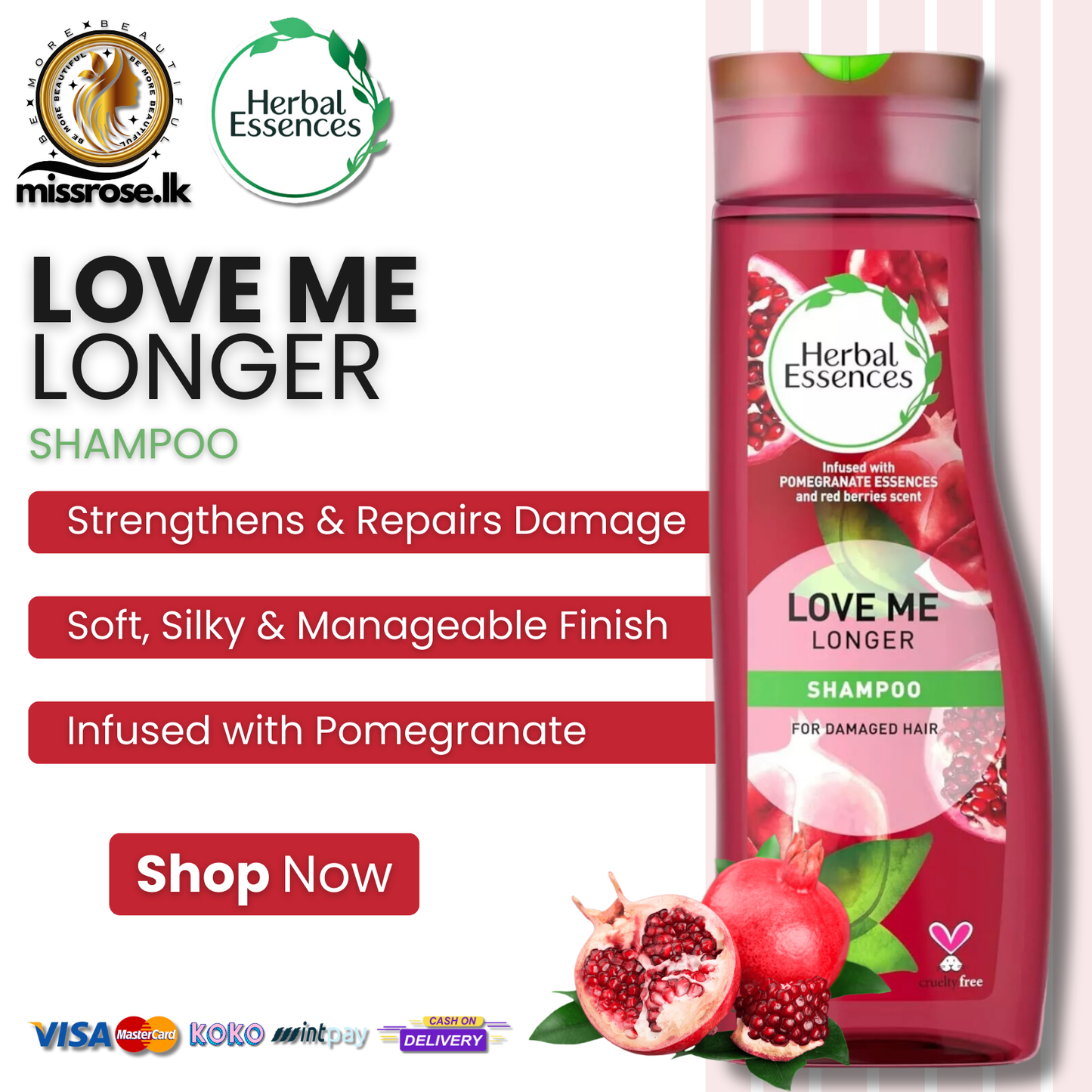 Herbal Essences Love Me Longer Shampoo 400ml