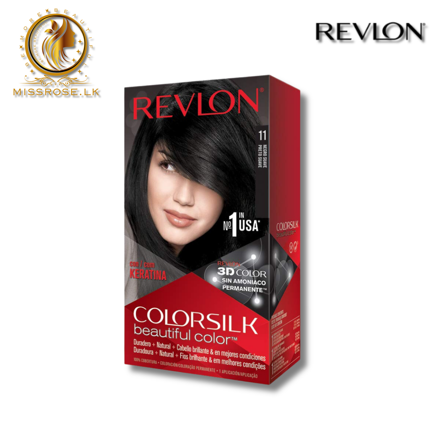 Revlon Colorsilk Beautiful Color 1WN SOFT BLACK With Keratin - Missrose.lk