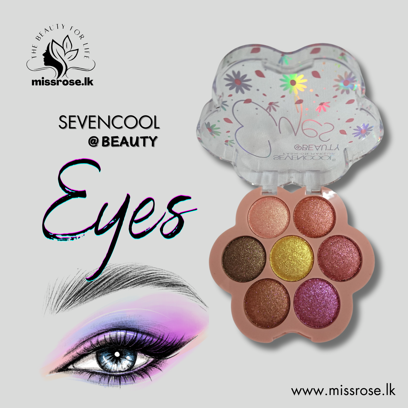 SEVENCOOL BEAUTY EYESHEDOW - Missrose.lk