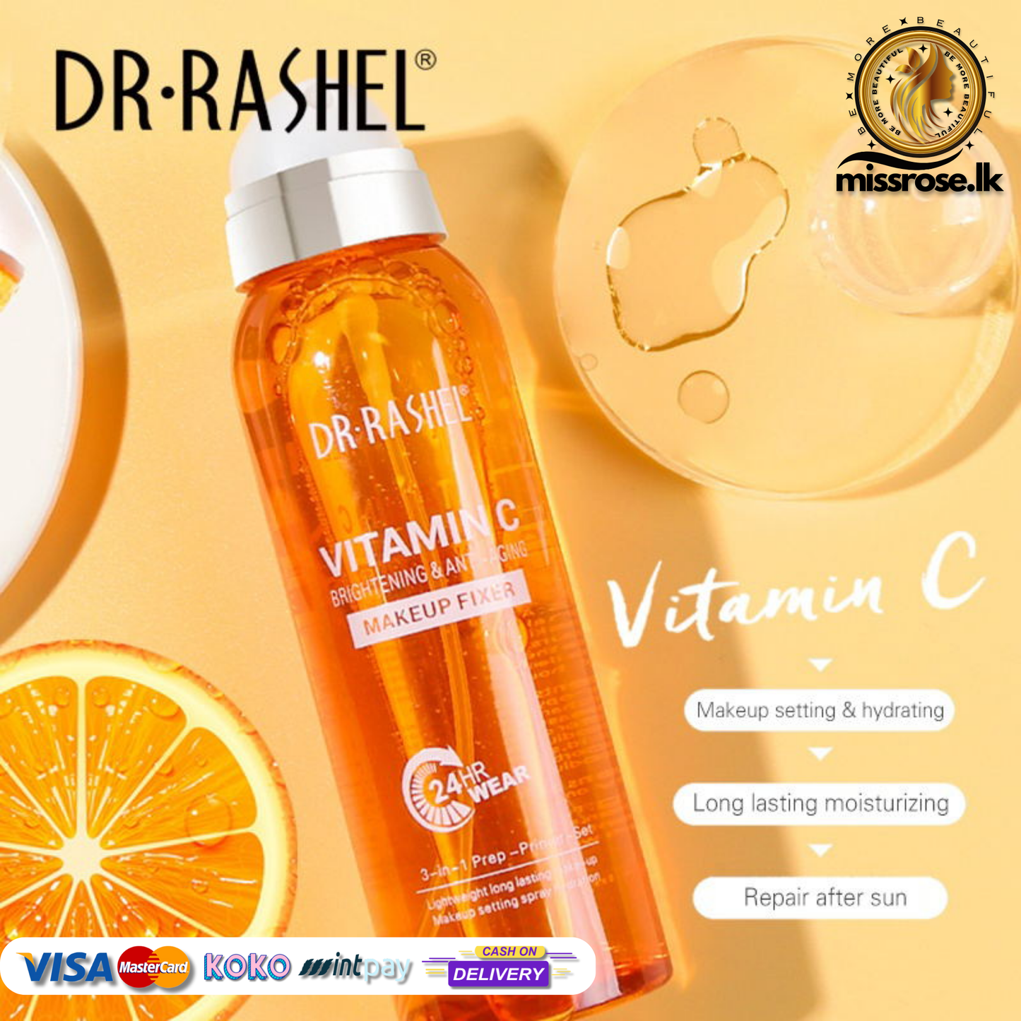 Dr.Rashel Vitamin C Brightening & Anti Aging Make up Fixer 3 in 1 Prep Primer Set