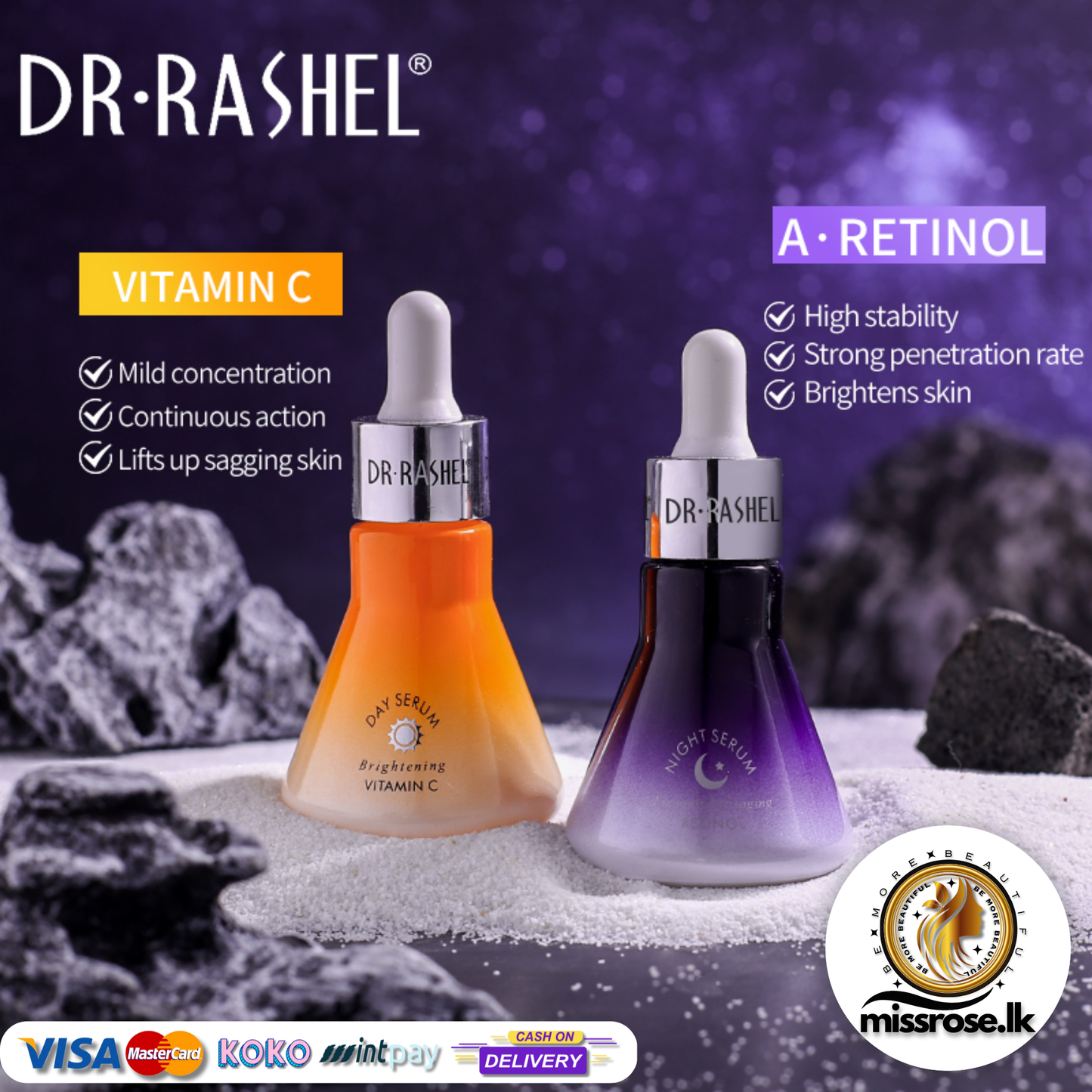 Dr. Rashel Vitamin C & Rentinol Day & Night Face Serum