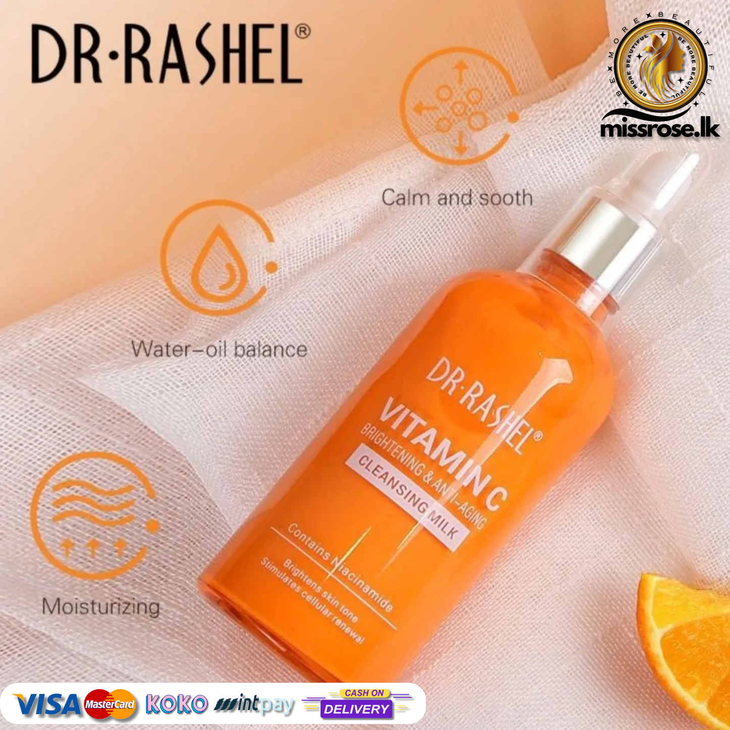 Dr.Rashel Vitamin C Brightening & Anti-Aging Cleansing Milk - 100ml