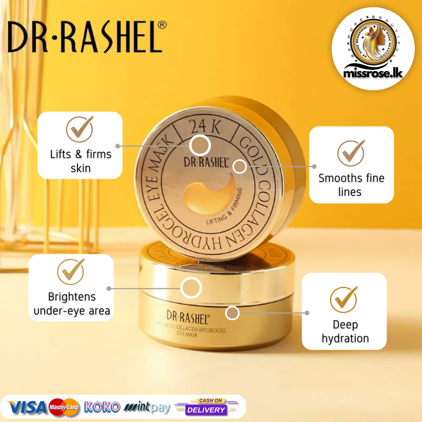 DR RASHEL 24K Gold Collagen Lifting & Firming Hydrogel Eye Mask