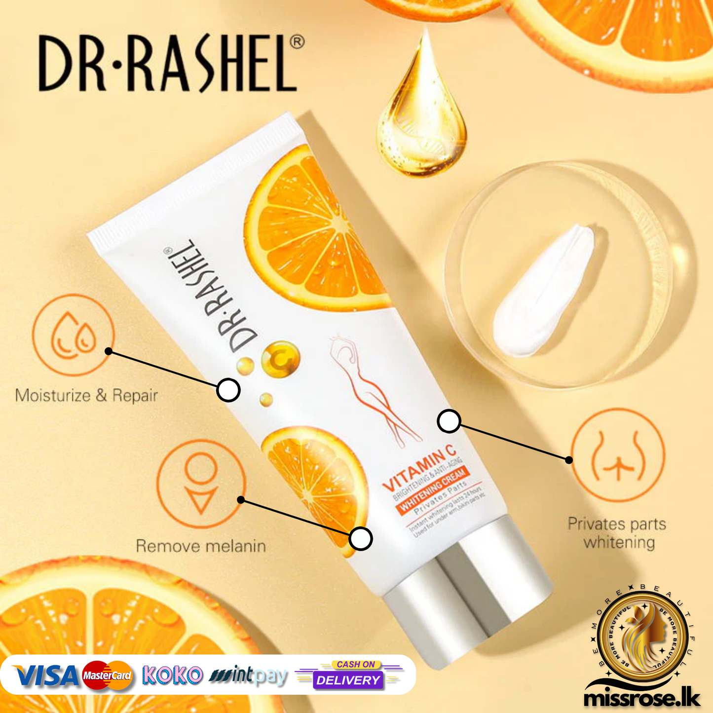 Dr.Rashel Vitamin C Brightening & Anti Aging Whitening Cream for Private Body Parts
