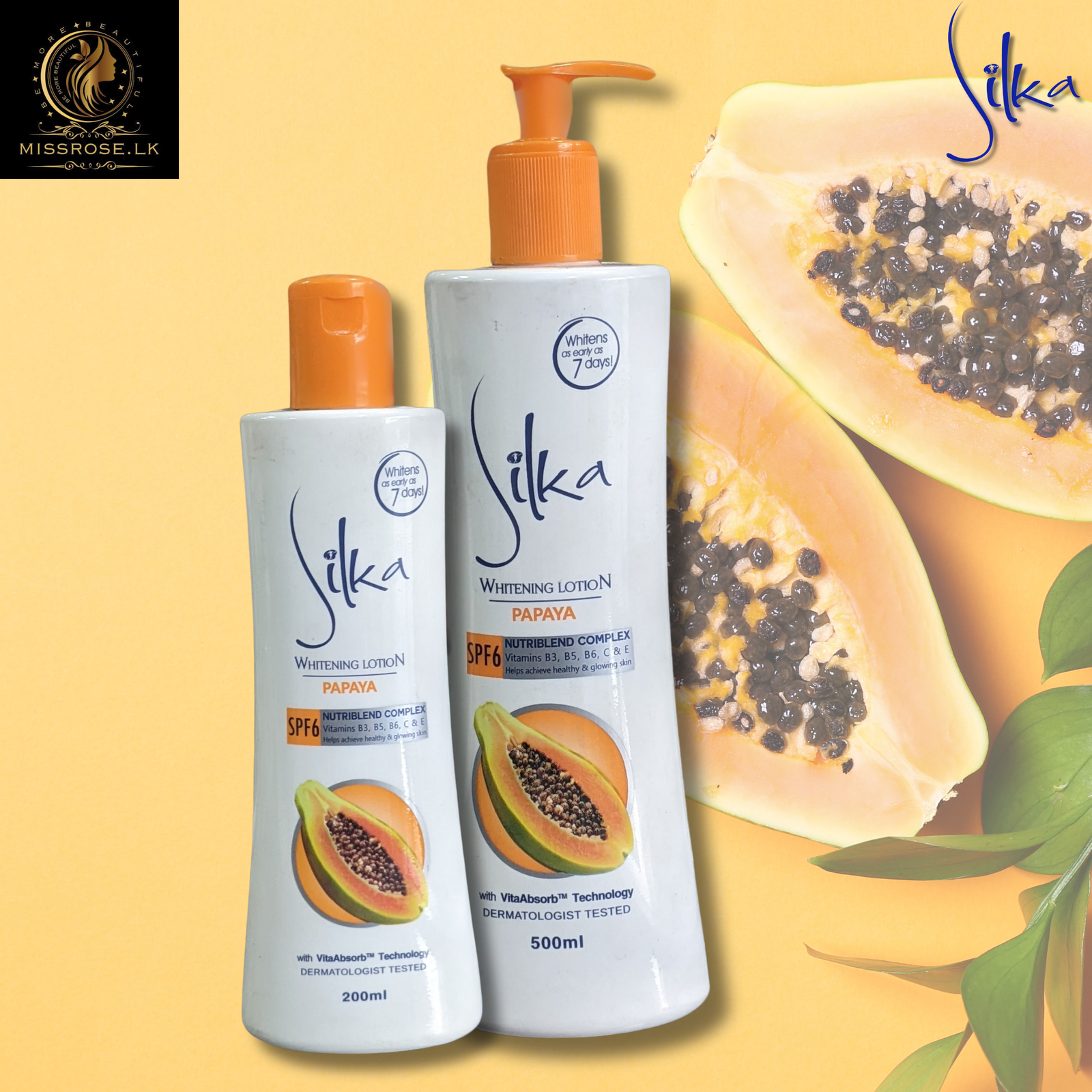 The Silka Whitening Lotion Papaya - Missrose.lk