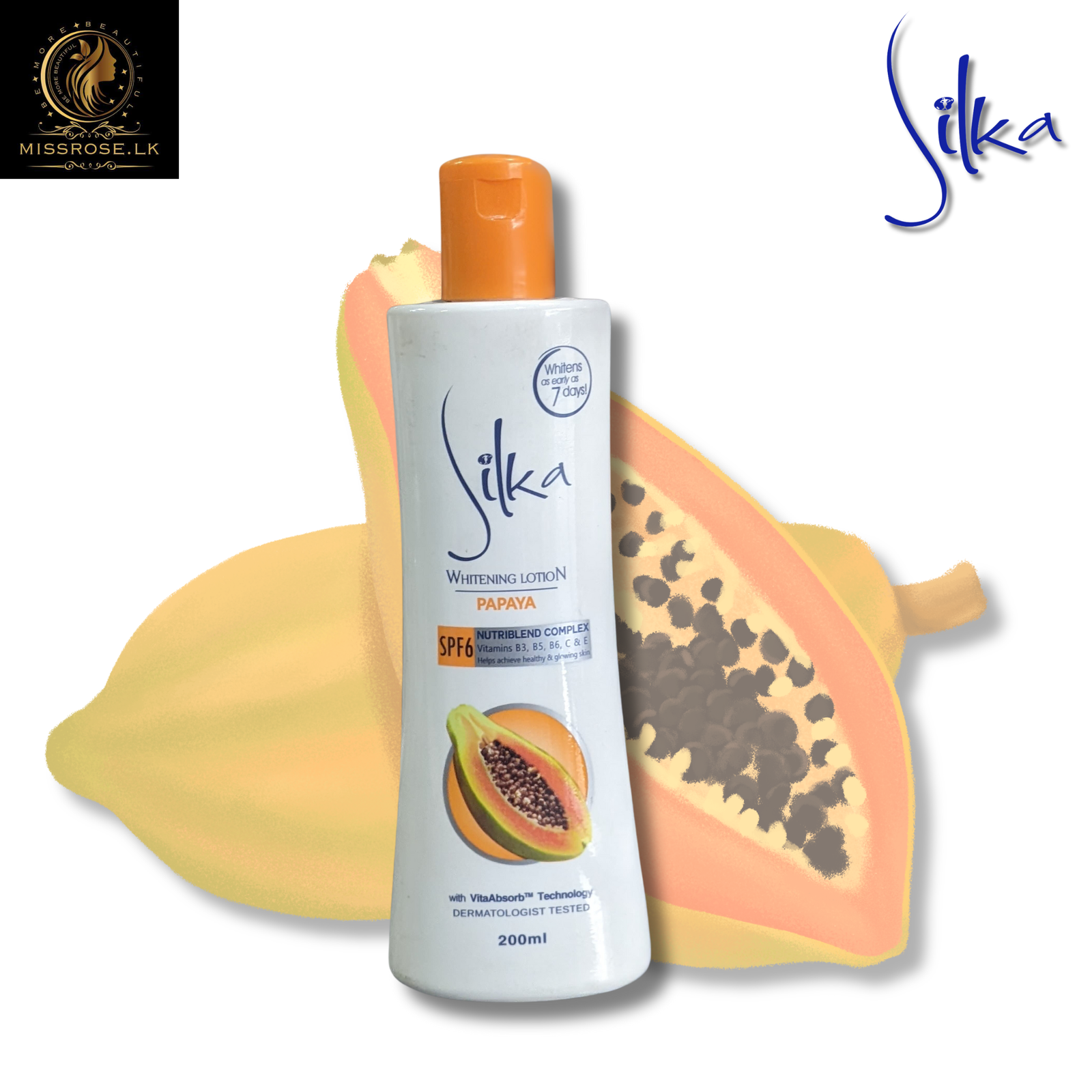The Silka Whitening Lotion Papaya - Missrose.lk