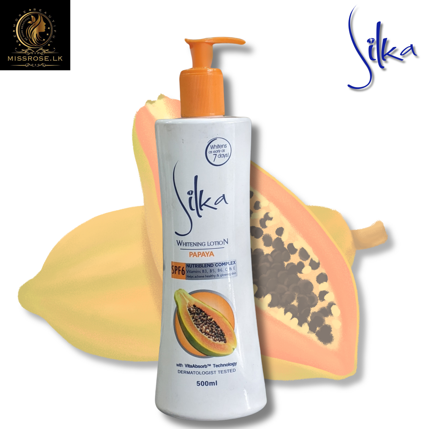 The Silka Whitening Lotion Papaya - Missrose.lk