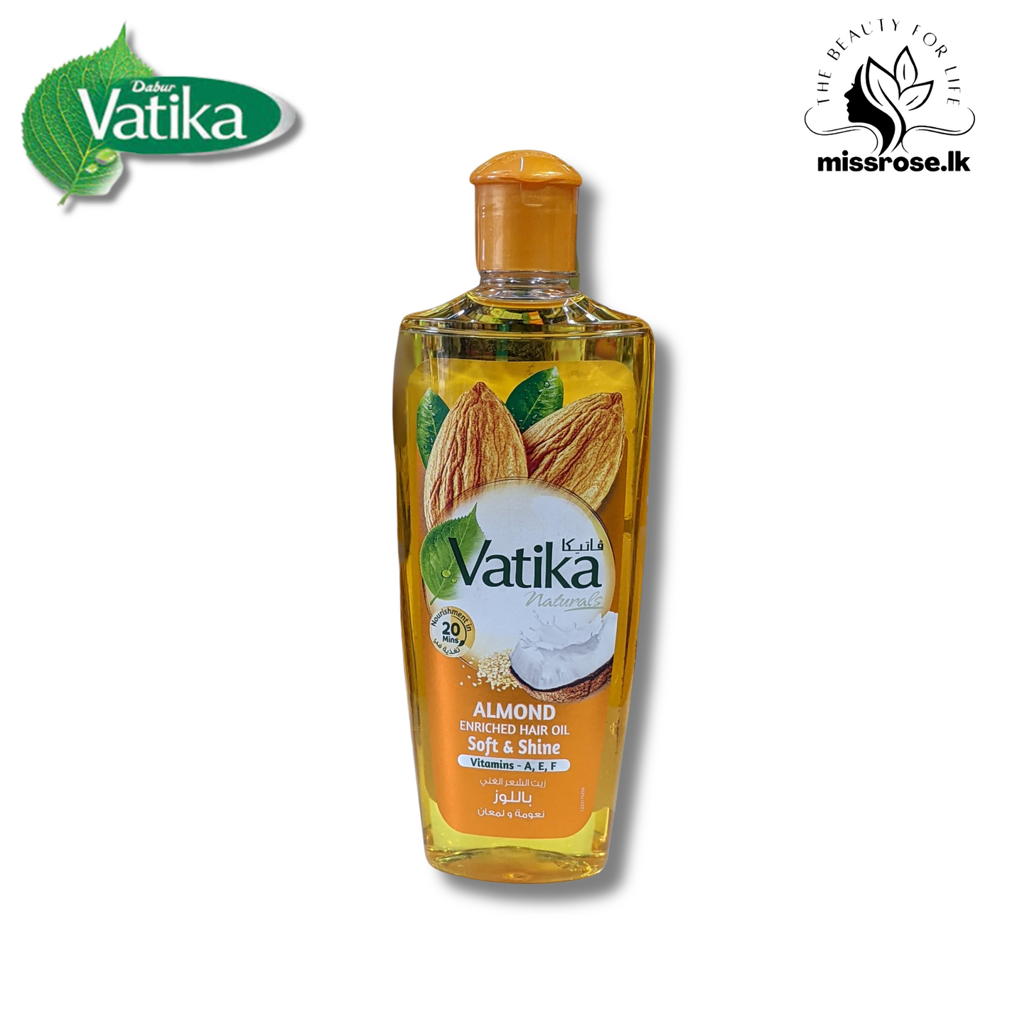 Vatika Naturals Almond Enriched Hair Oil - Missrose.lk